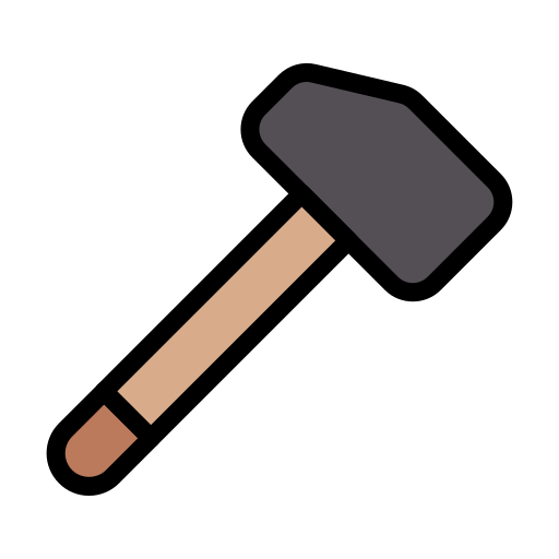 Hammer Vector Stall Lineal Color icon
