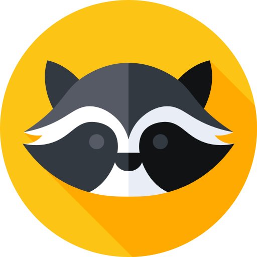 Raccoon Flat Circular Flat icon