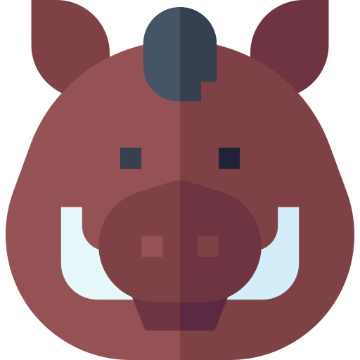 Wild pig Basic Straight Flat icon