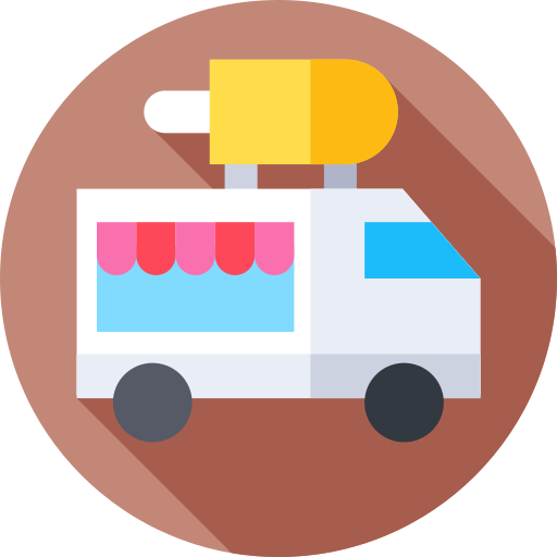 Ice cream truck Flat Circular Flat icon
