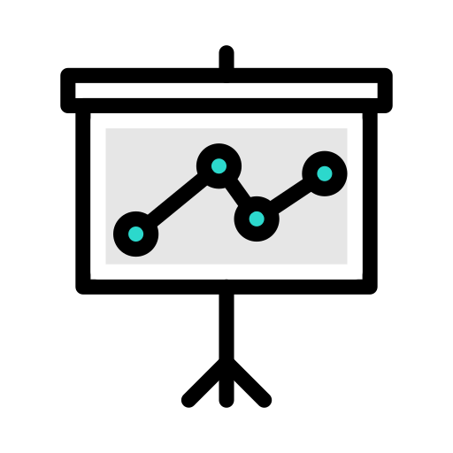 graphique en ligne Vector Stall Lineal Color Icône