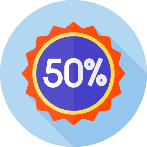 50 Flat Circular Flat icon