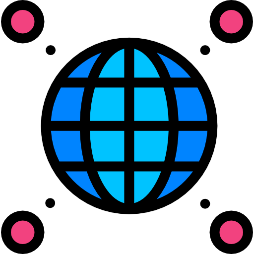 en todo el mundo Detailed Rounded Lineal color icono