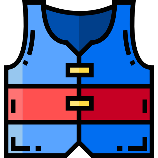 chaleco salvavidas Detailed Straight Lineal color icono