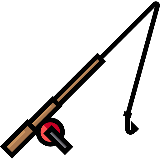 canna da pesca Detailed Straight Lineal color icona
