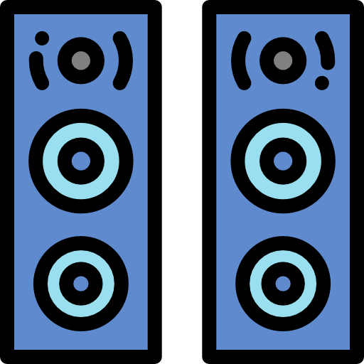 głośnik Detailed Rounded Lineal color ikona