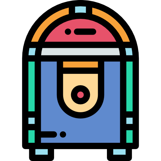 jukebox Detailed Rounded Lineal color icoon