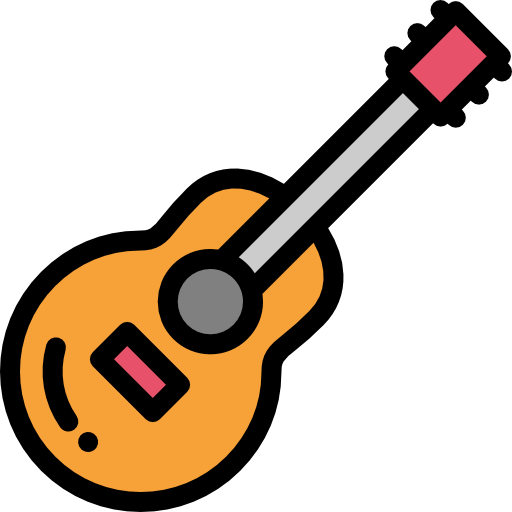Guitar Detailed Rounded Lineal color icon