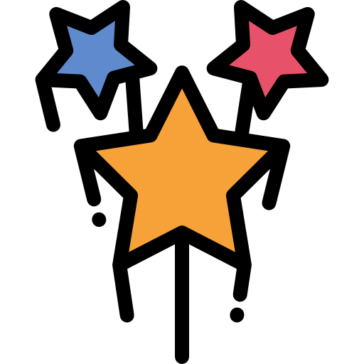 Stars Detailed Rounded Lineal color icon