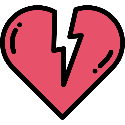 Broken heart Detailed Rounded Lineal color icon