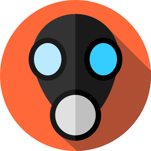 máscara de gas Flat Circular Flat icono