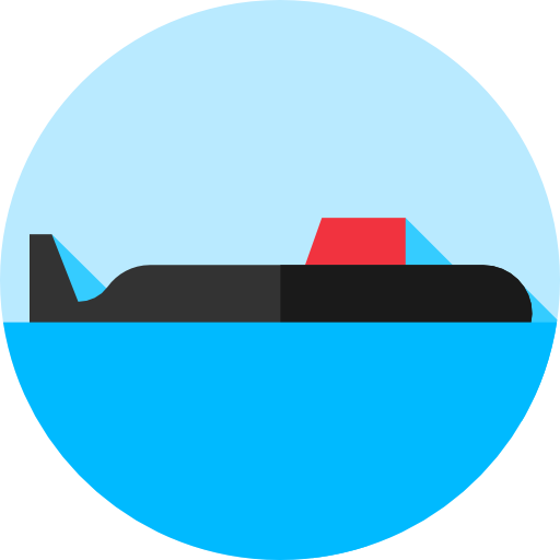 onderzeeër Flat Circular Flat icoon