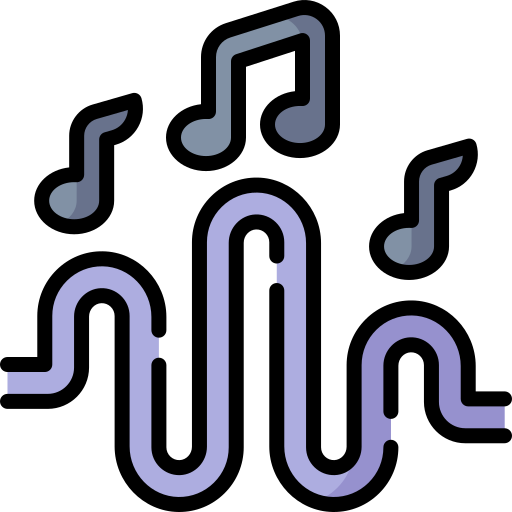 Музыкальная волна Kawaii Lineal color иконка