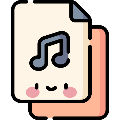 file musicale Kawaii Lineal color icona