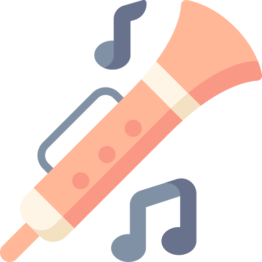 clarinete Kawaii Flat icono