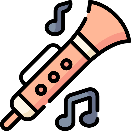 clarinetto Kawaii Lineal color icona