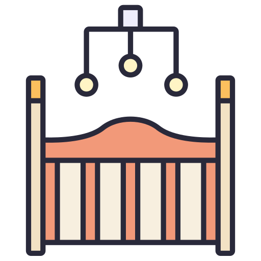 Baby bed Generic Outline Color icon
