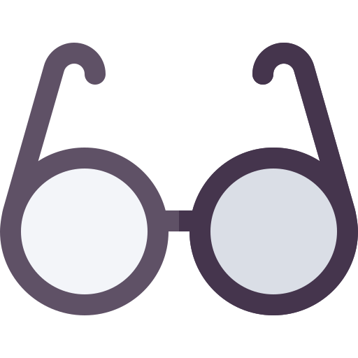 bril Basic Rounded Flat icoon