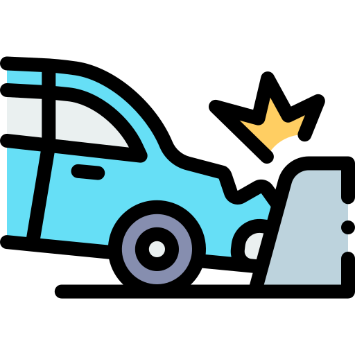 Car accident Detailed Rounded Lineal color icon