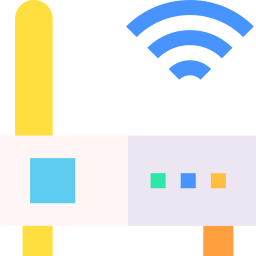 wlan router Basic Straight Flat icon