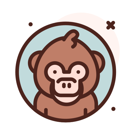 scimmia Darius Dan Lineal Color icona