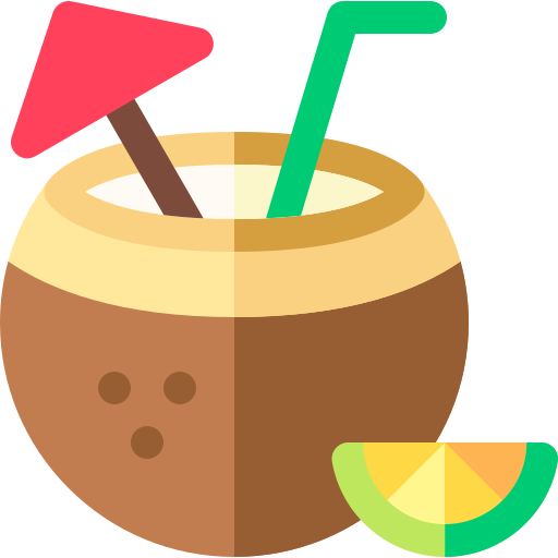 napój kokosowy Basic Rounded Flat ikona