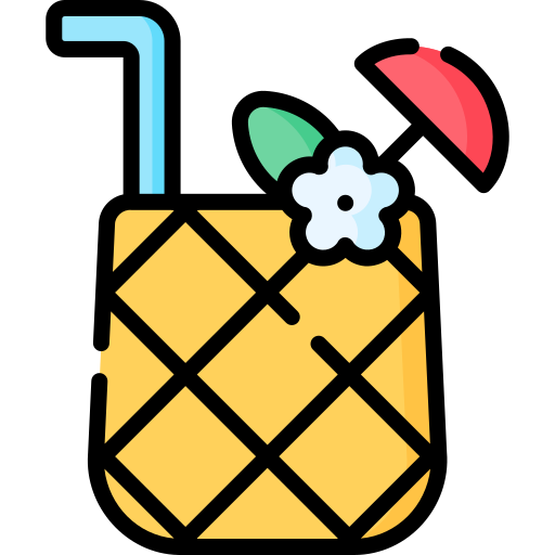 Pineapple cocktail Special Lineal color icon
