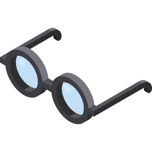 okulary do czytania Isometric Flat ikona