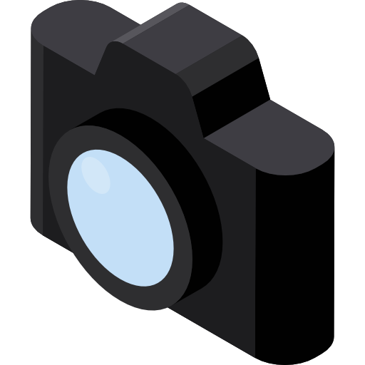 cámara fotográfica Isometric Flat icono
