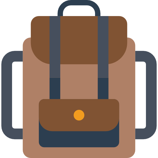 Backpack Basic Mixture Flat icon