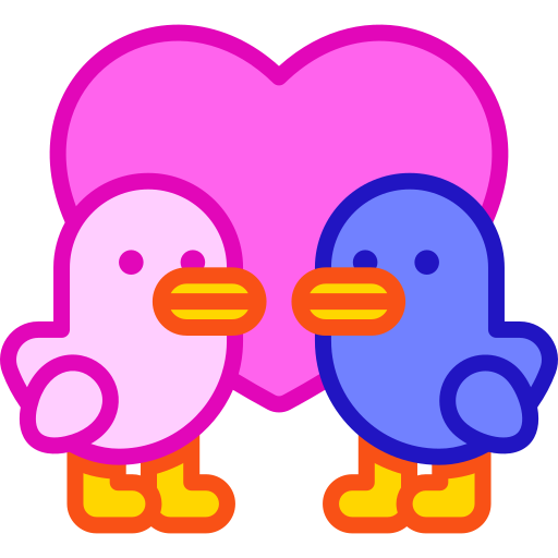 Love Birds Retro Neon Lineal color icon