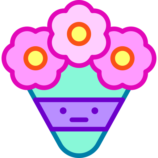 Flower bouquet Retro Neon Lineal color icon