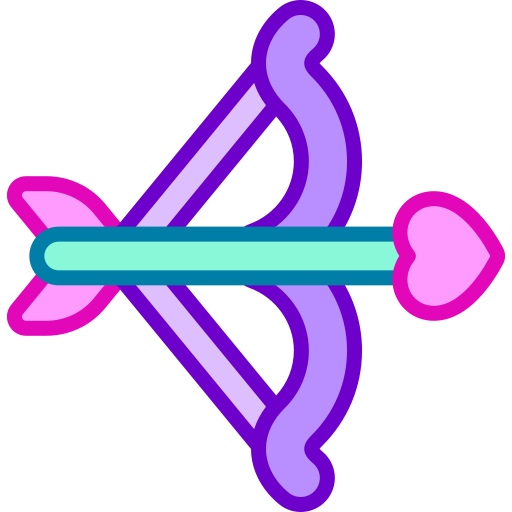 弓と矢 Retro Neon Lineal color icon