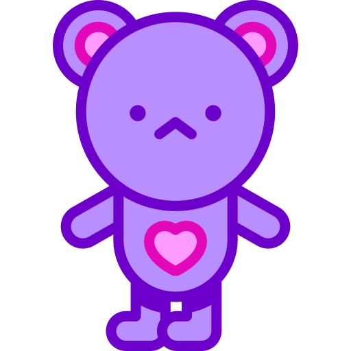 Teddy bear Retro Neon Lineal color icon