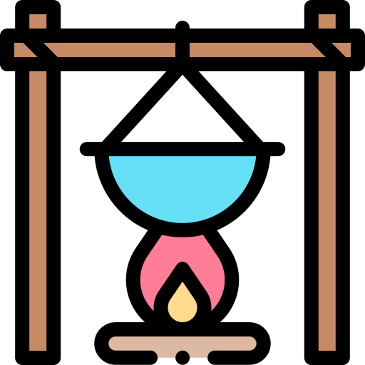 Pot on fire Detailed Rounded Lineal color icon