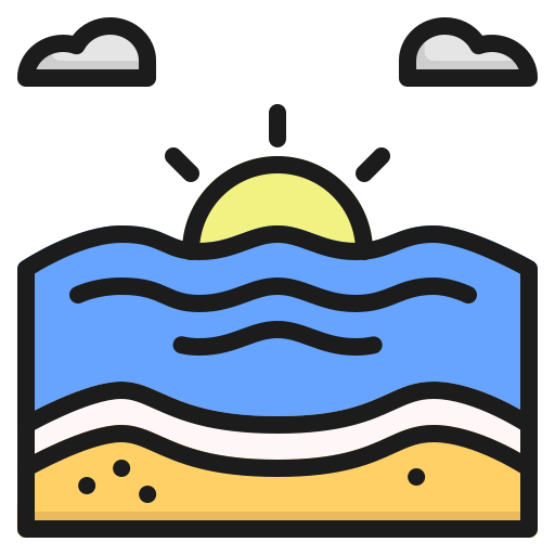 ビーチ Generic Outline Color icon
