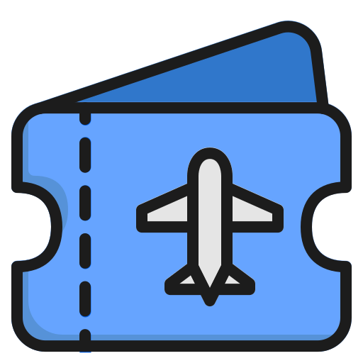 티켓 비행 Generic Outline Color icon