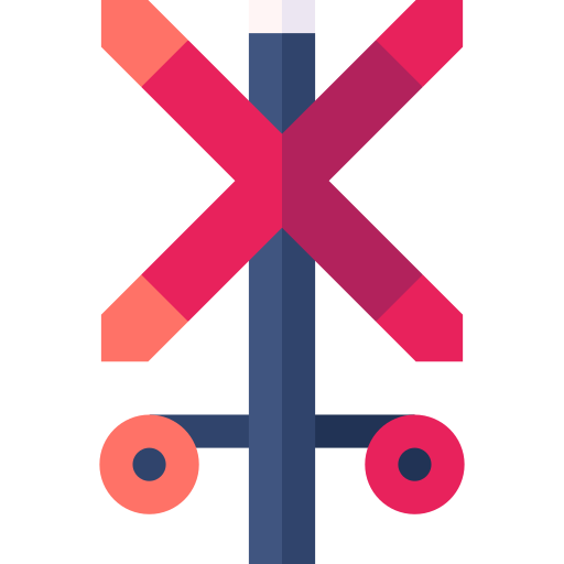 cruce de ferrocarril Basic Straight Flat icono