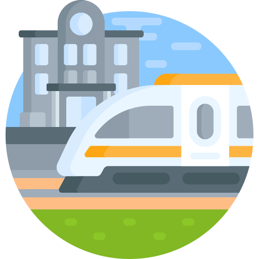 Train station Detailed Flat Circular Flat icon