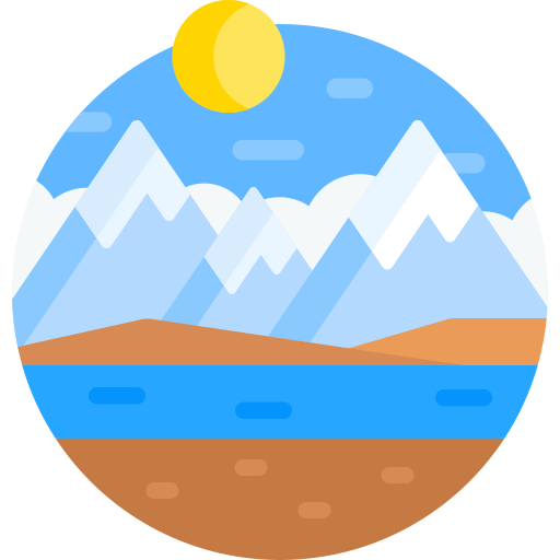 montagna Detailed Flat Circular Flat icona