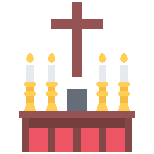 kościół Coloring Flat ikona
