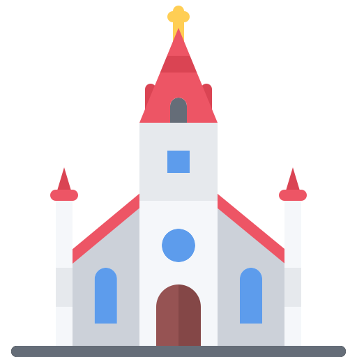 kerk Coloring Flat icoon