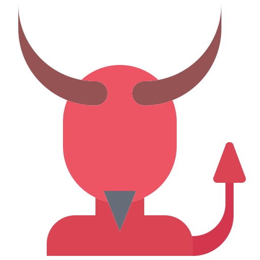 demonio Coloring Flat icono