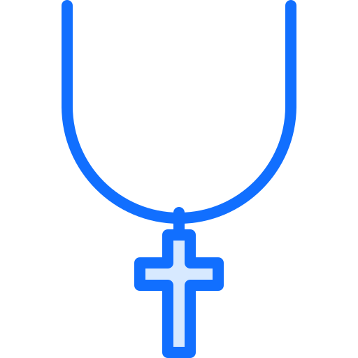 Christian cross Coloring Blue icon
