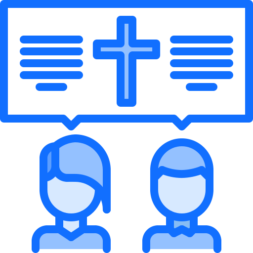 Christianity Coloring Blue icon