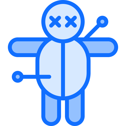 Voodoo doll Coloring Blue icon