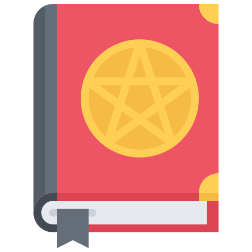 libro magico Coloring Flat icono