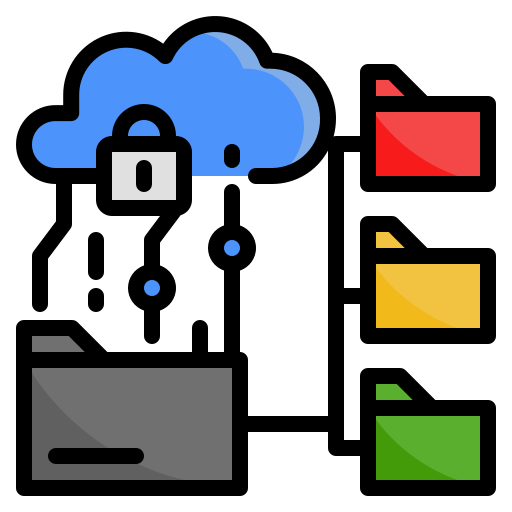 cloud-datenbank dDara Lineal Color icon