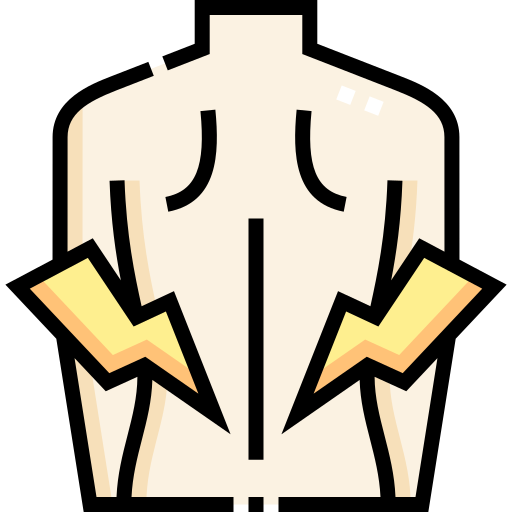 背中の痛み Detailed Straight Lineal color icon