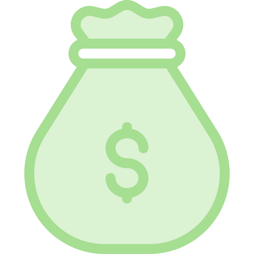 torba z pieniędzmi Detailed color Lineal color ikona